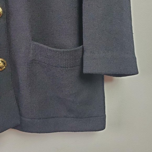 St. John Basics Lg Gold Button Front Cardigan Med - Picture 3 of 8